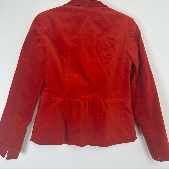 Talbots Velour Jacket Size 2 Petite Orange Business Casual Office Professional - Picture 2 of 9